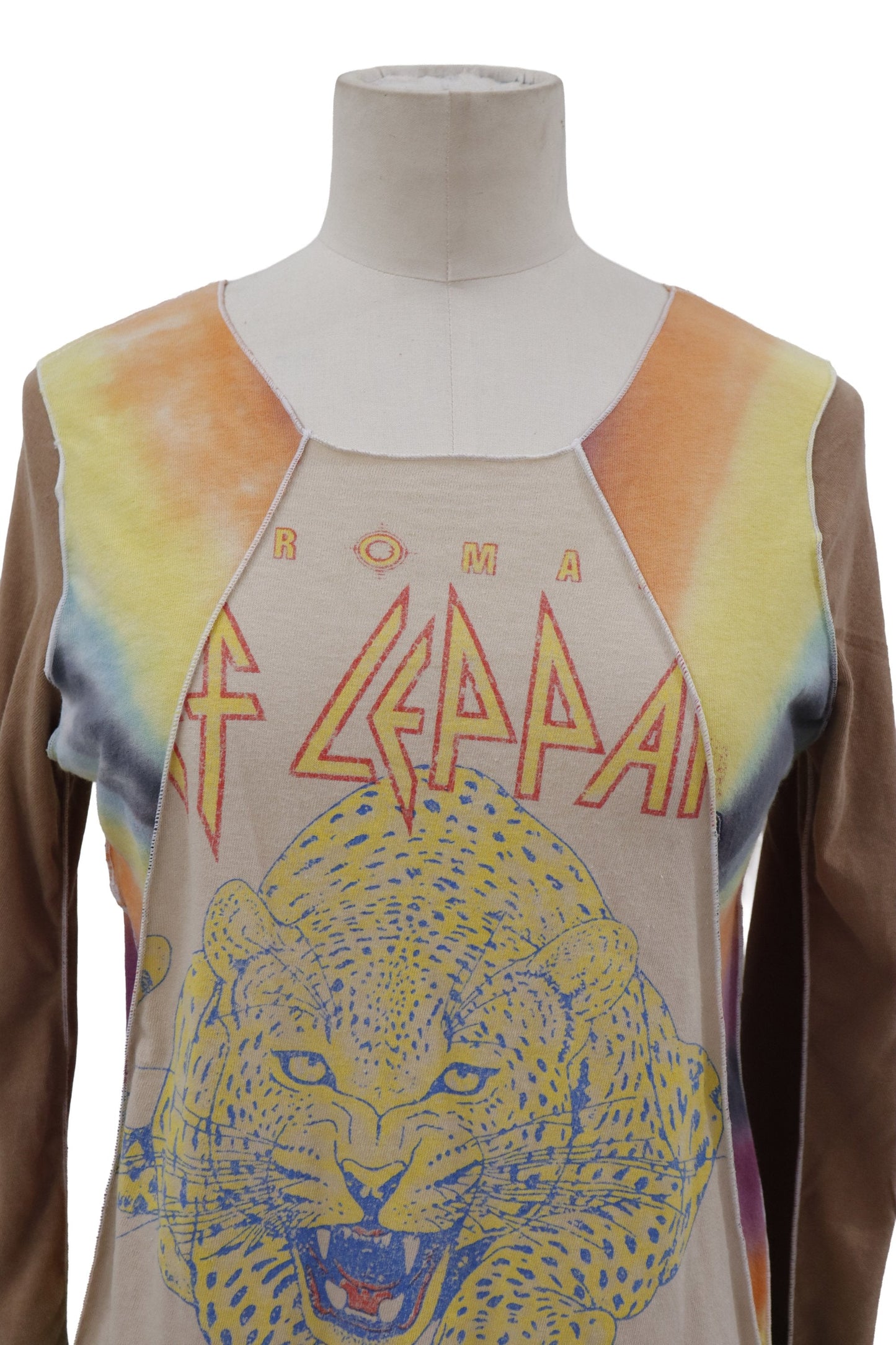 Def Leppard tiger tie-dye raglan top/RM-［2607-028］