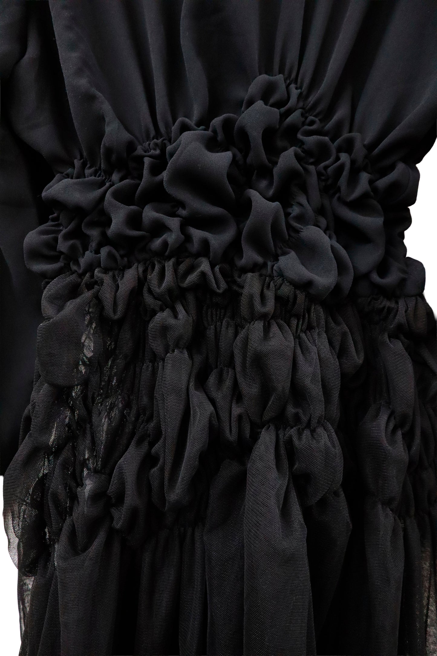 shirring sheer dress/ RM-［2513-095］