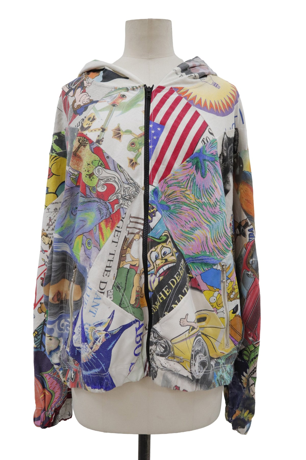 patchwork zip f hoodie/RM-［2608-093］