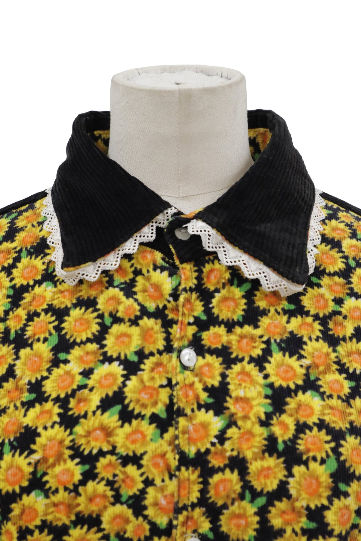 flower print corduroy shirt/RM-［2608-102］