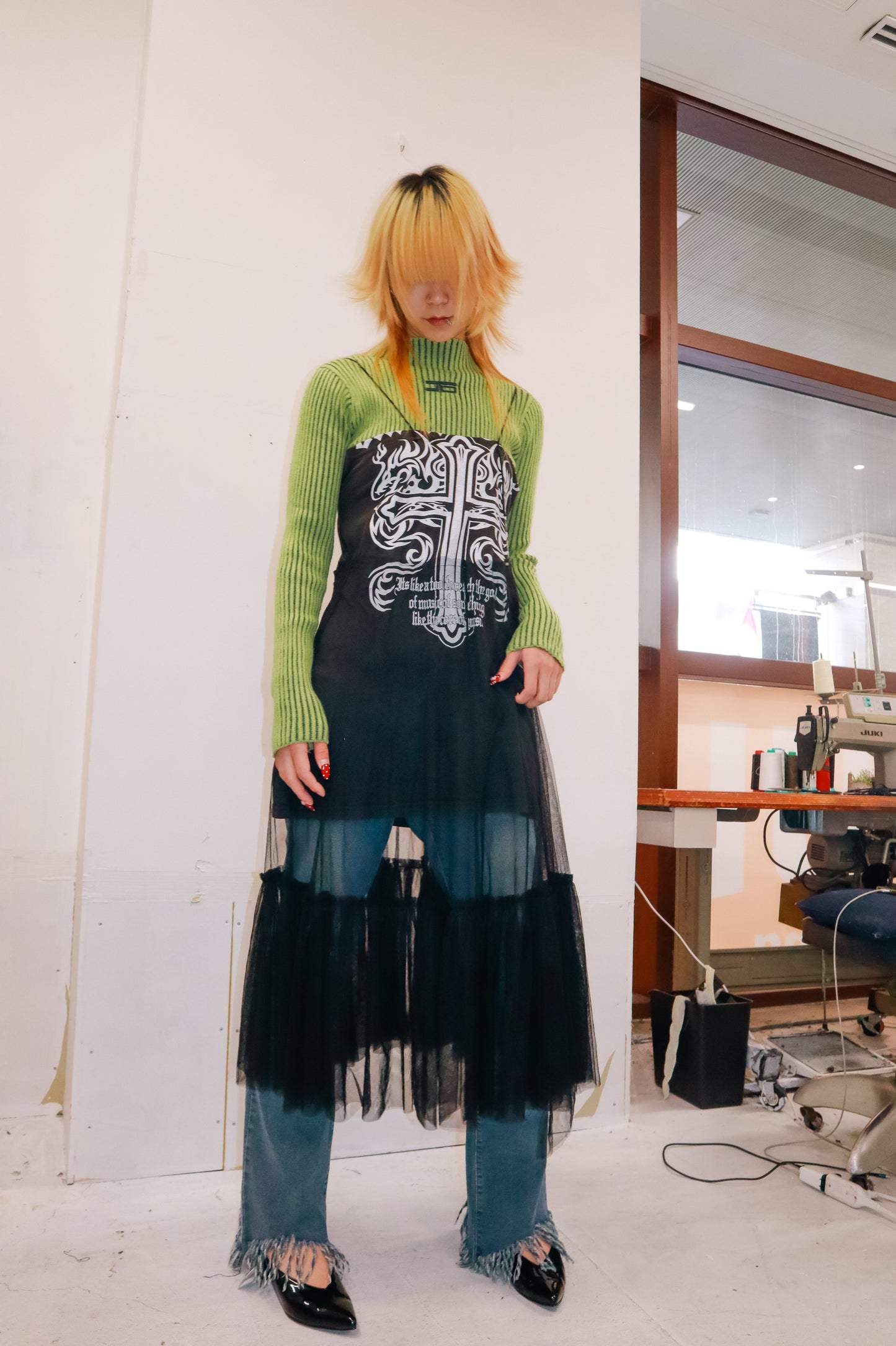 cut&sew mix dress/RM-［2511-019］
