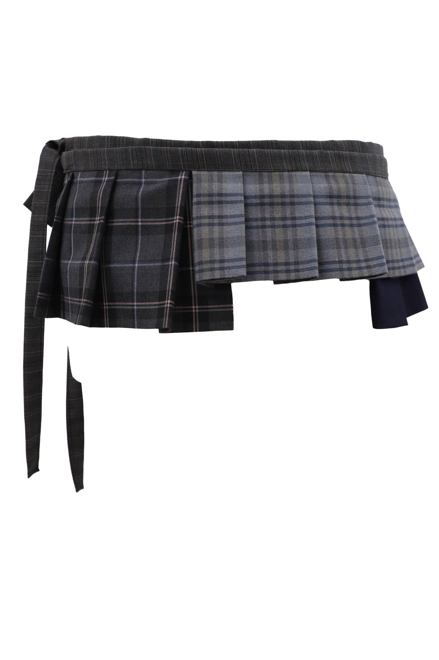 plaid tiered mini skirt/RM-［2607-048］