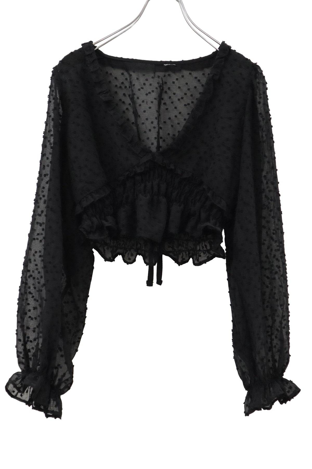 lace up shirring tops/RM-［2608-053］