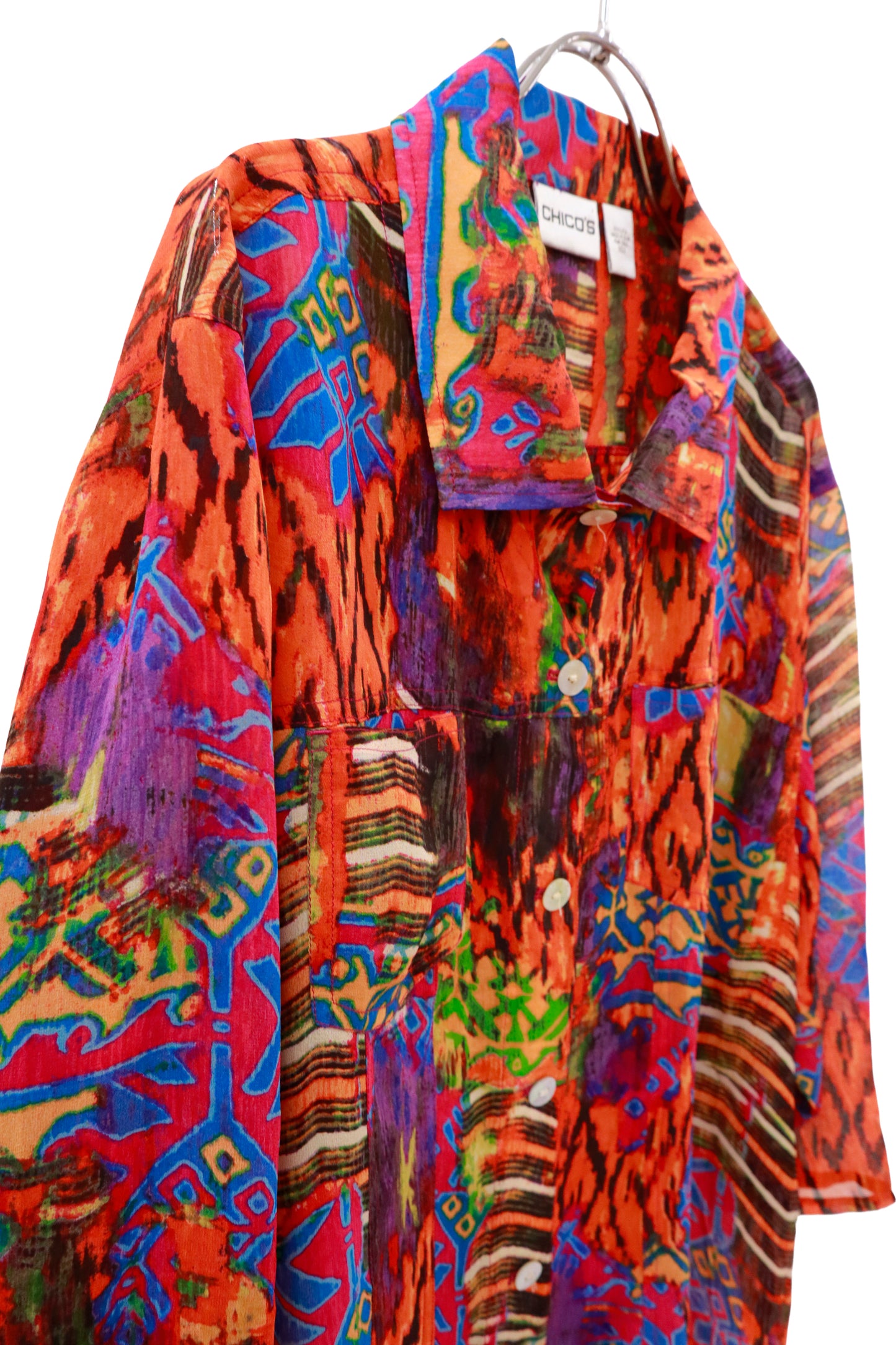 90's CHICO'S silk shirt/NV-［2511-027］