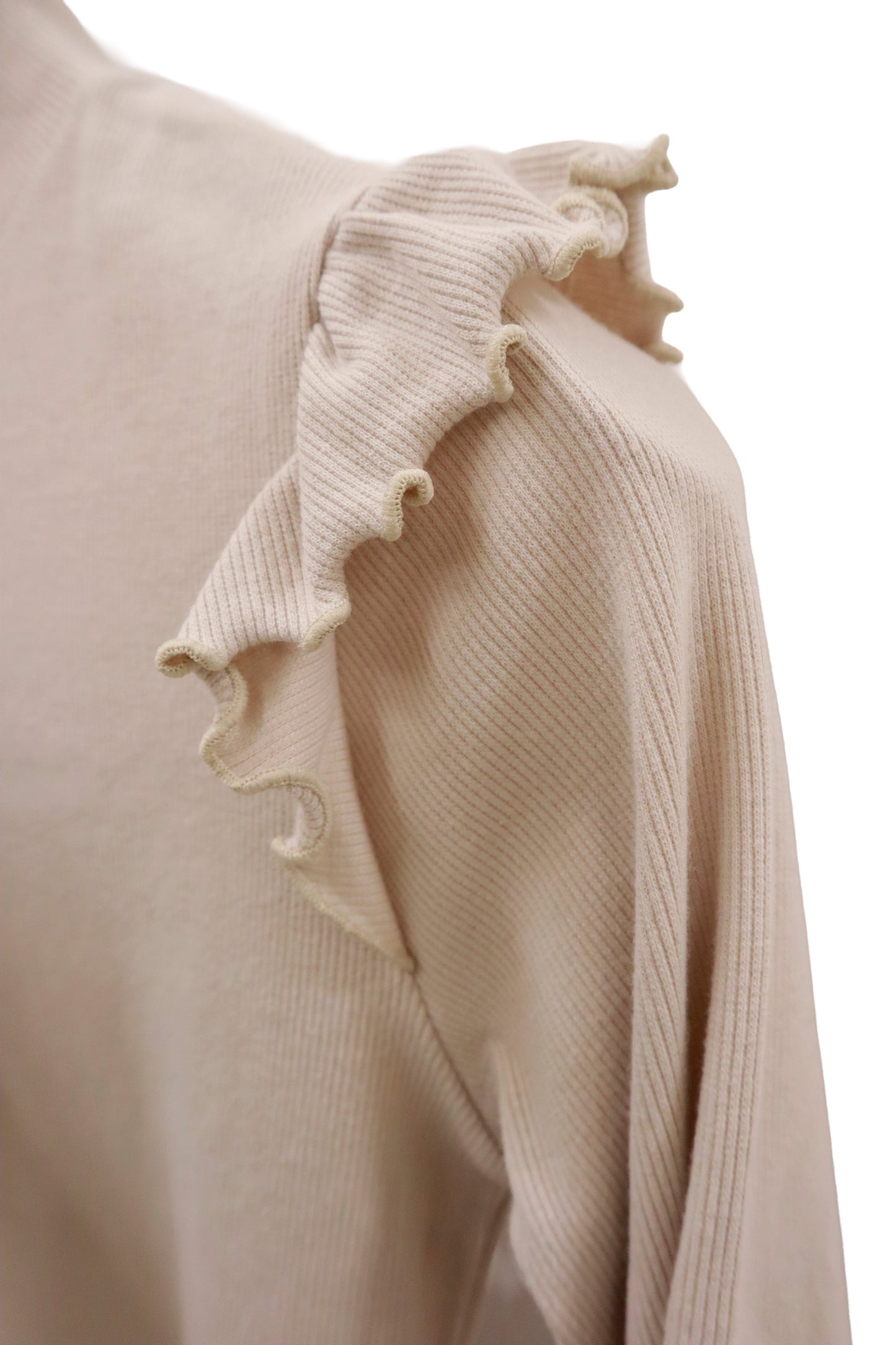 frill sleeve rib tops/NV-［2511-053］