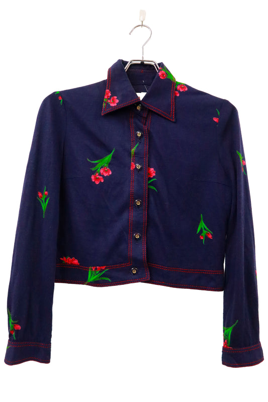 print polyester shirt/NV-［2511-067］