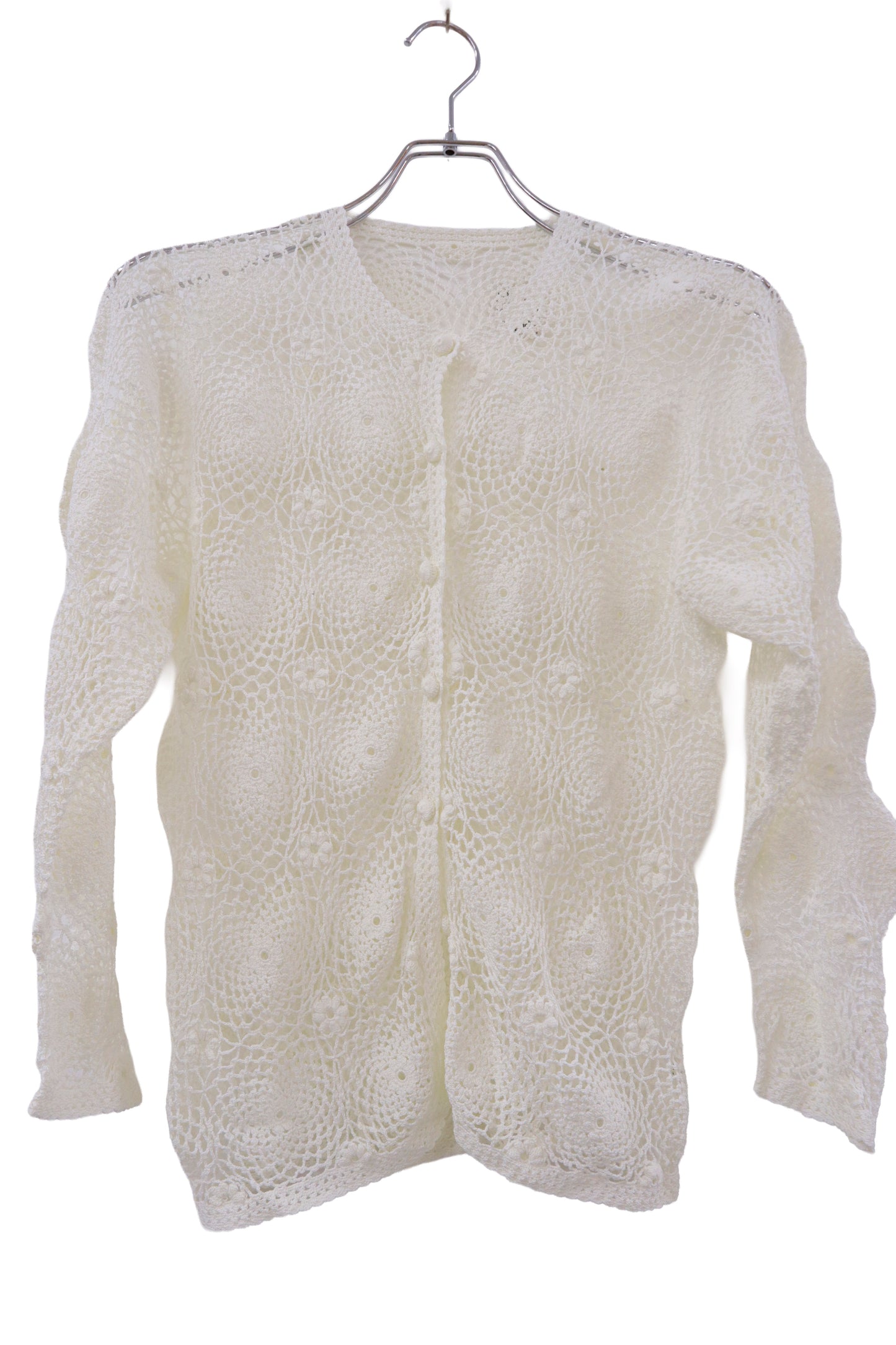 knit lace cardigan/NV-［2511-085］