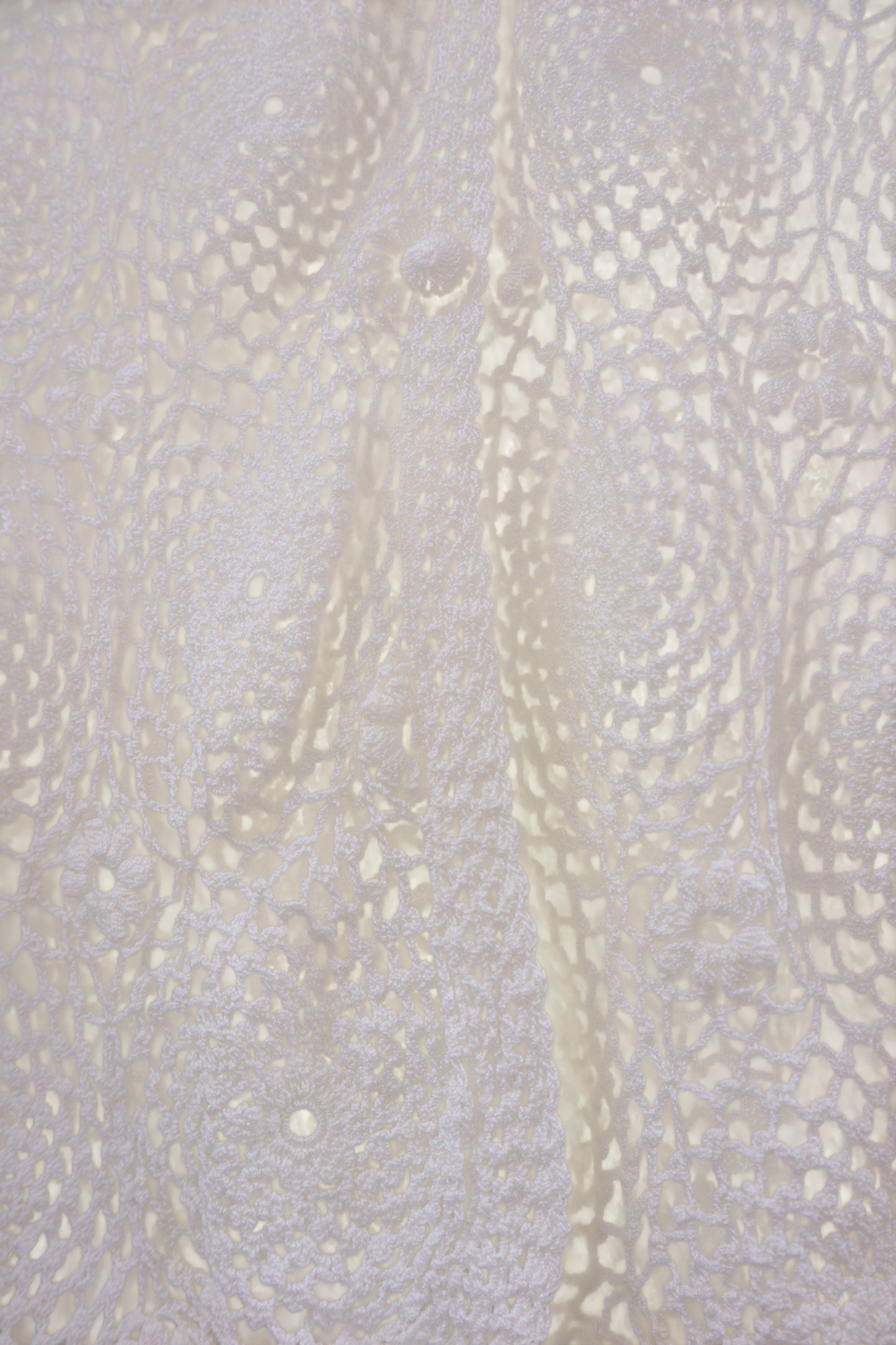 knit lace cardigan/NV-［2511-085］