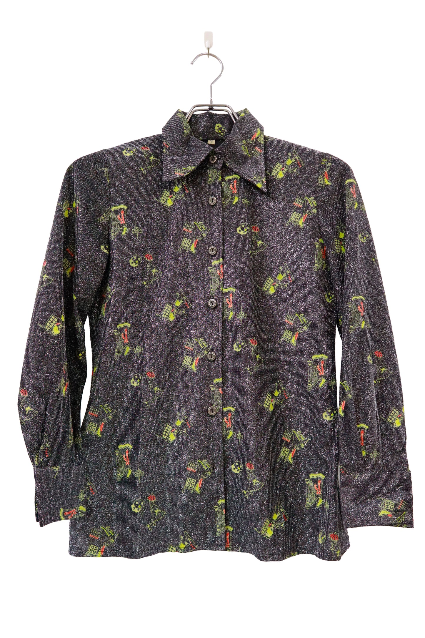 print shirt/NV-［2511-087］