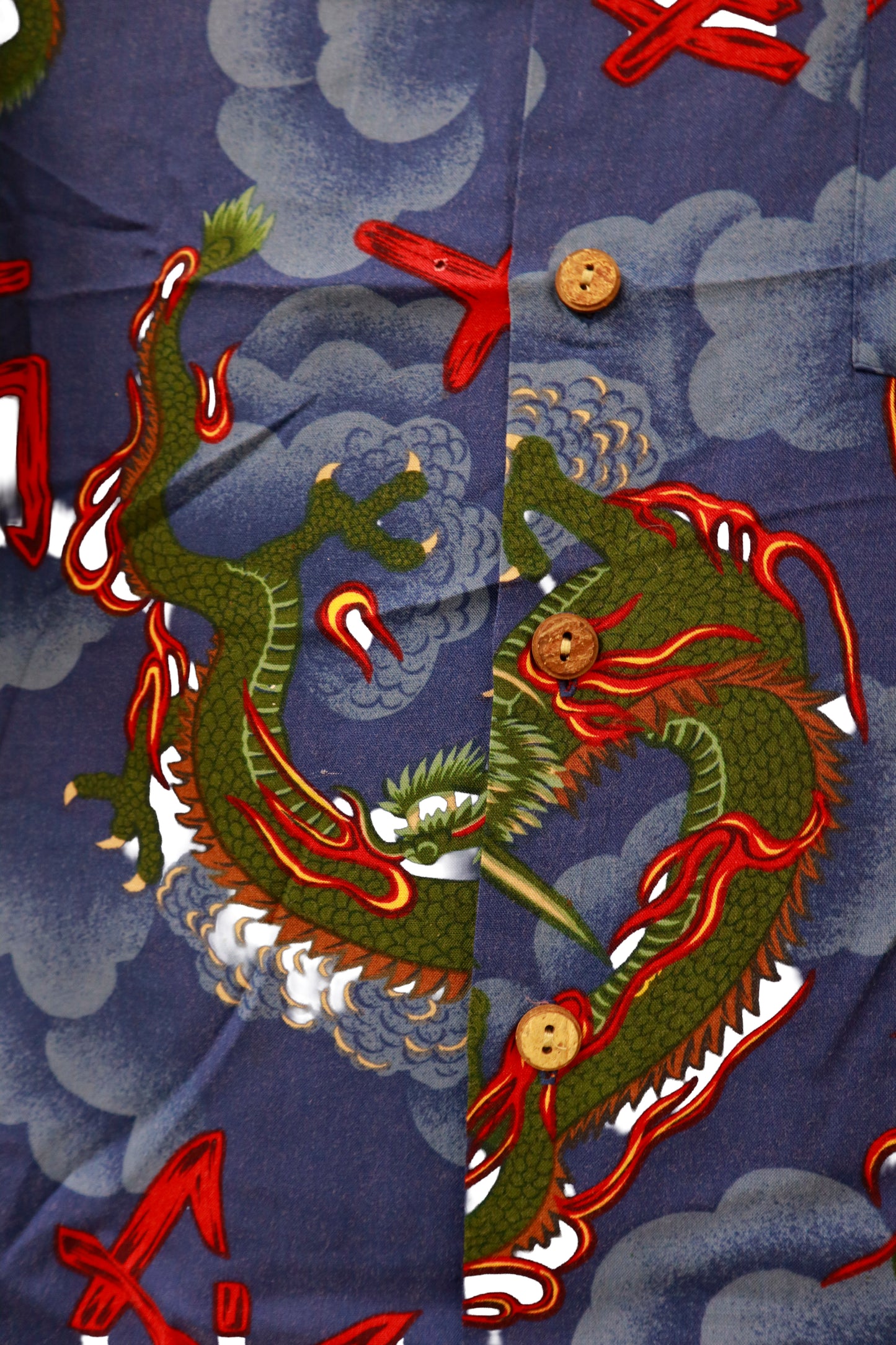 90's RED DRAGON by Kennington Hawaiian shirt/NV-［2511-121］