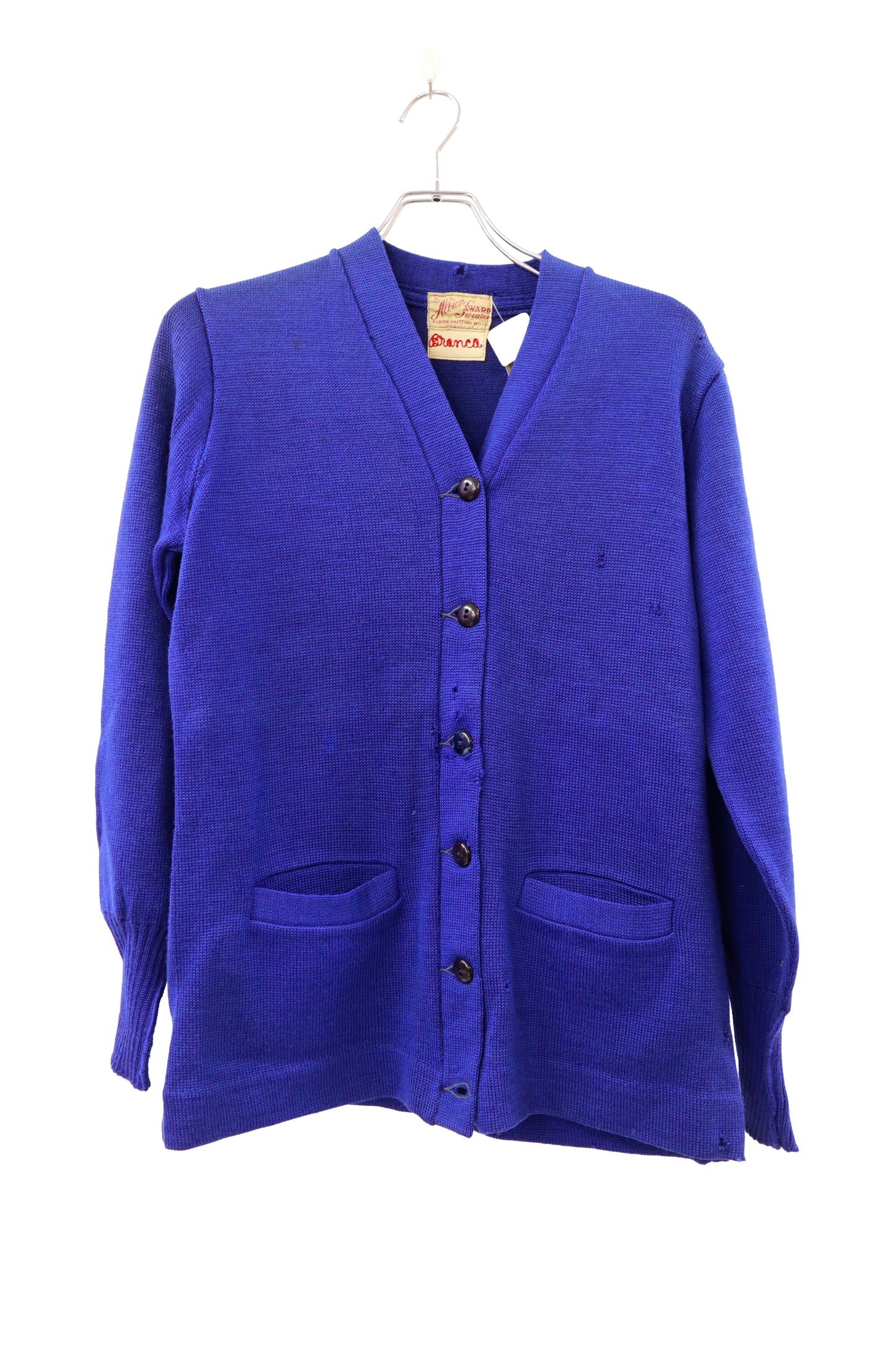 60's Albion knitting mills lettered cardigan/NV-［2511-126］