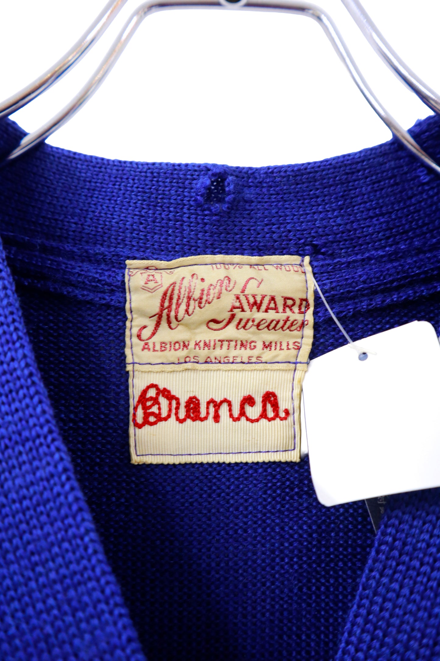 60's Albion knitting mills lettered cardigan/NV-［2511-126］