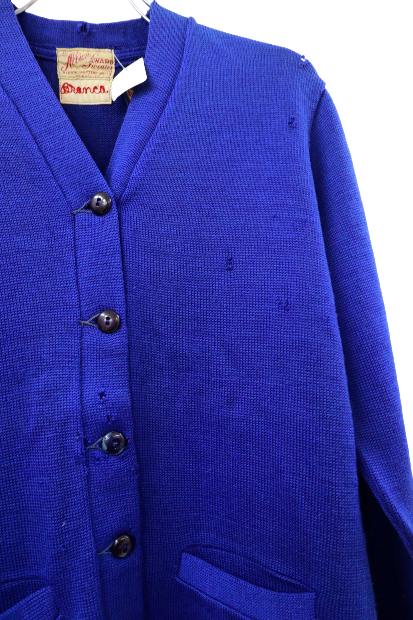 60's Albion knitting mills lettered cardigan/NV-［2511-126］