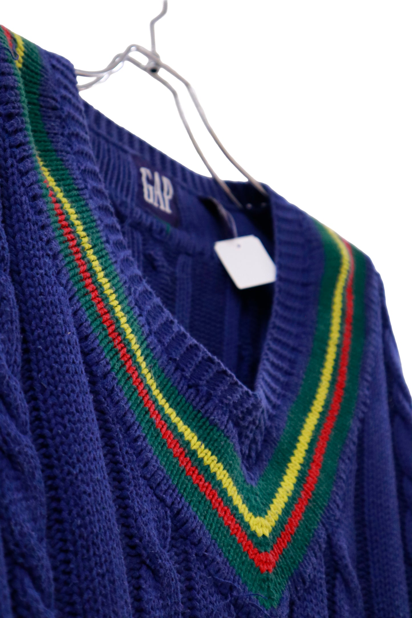 90's old GAP cotton knit sweater/NV-［2511-144］