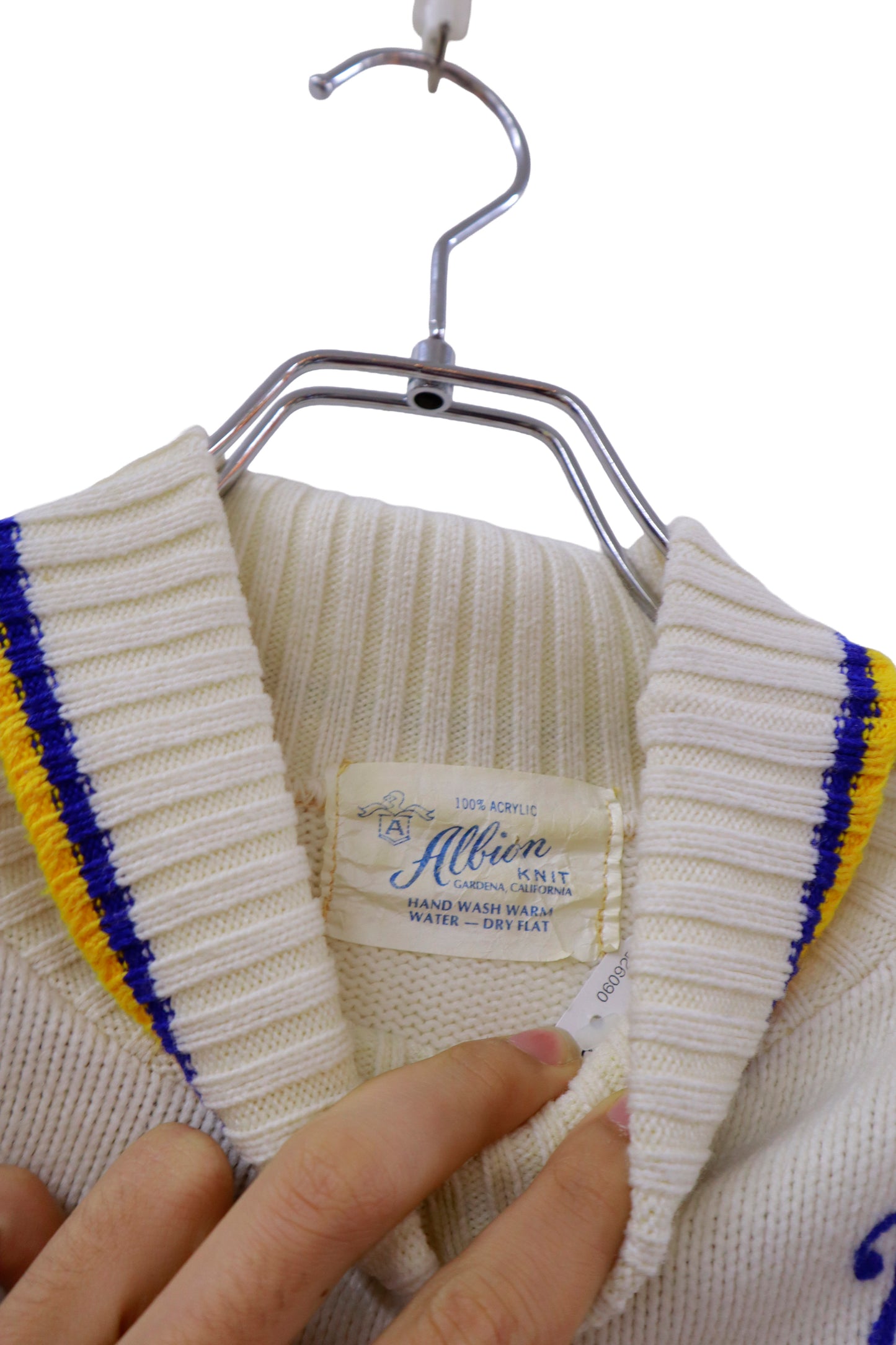 80's cheerleading knit sweater/NV-［2511-165］