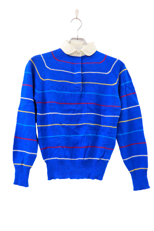 80's Challissima stripe knit sweater/ NV［2511-168］