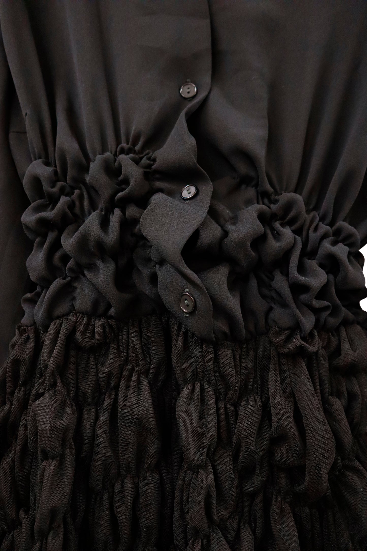 shirring sheer dress/ RM-［2513-095］