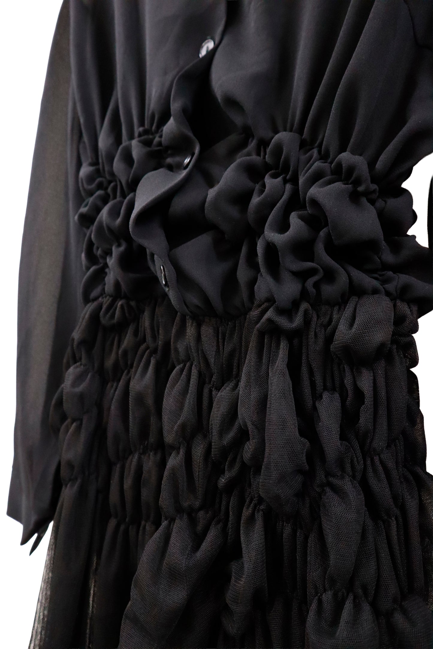 shirring sheer dress/ RM-［2513-095］