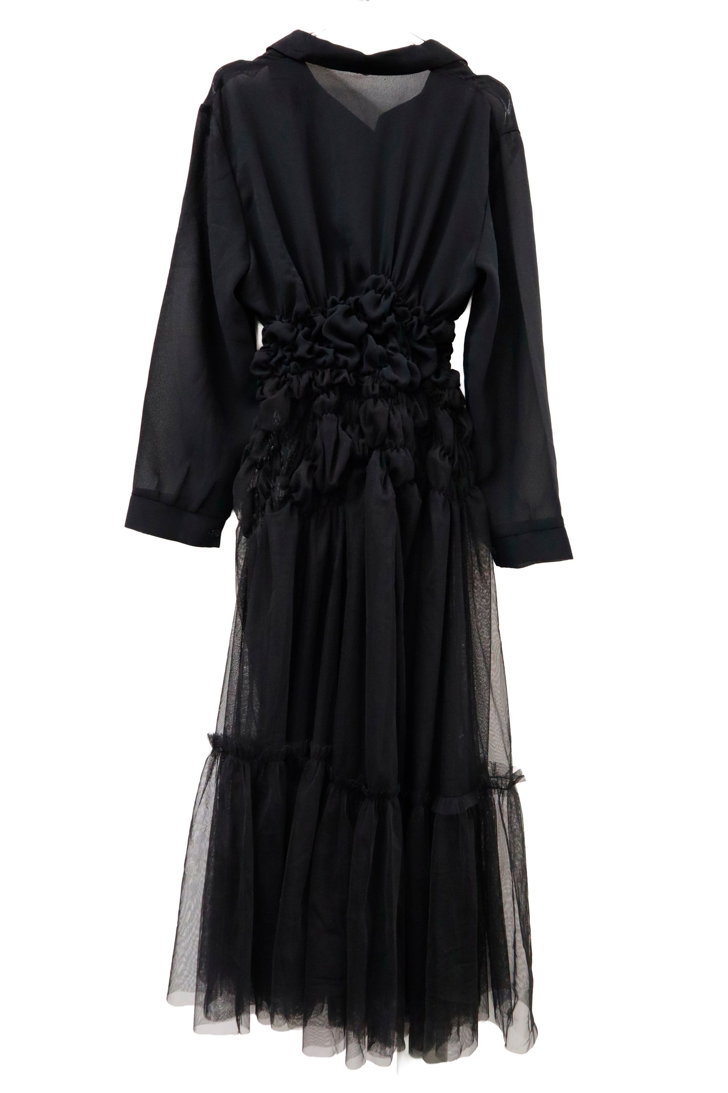 shirring sheer dress/ RM-［2513-095］