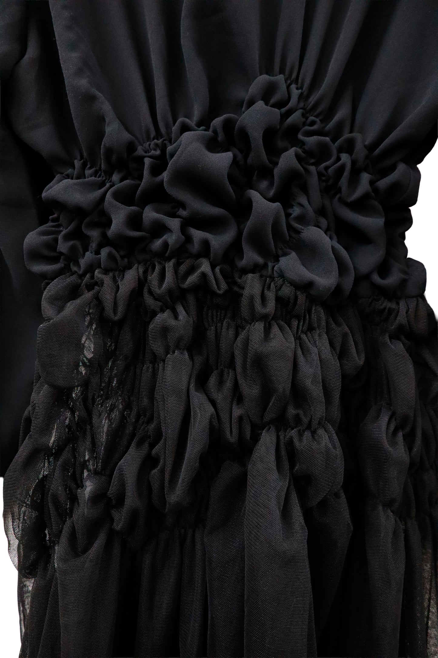 shirring sheer dress/ RM-［2513-095］