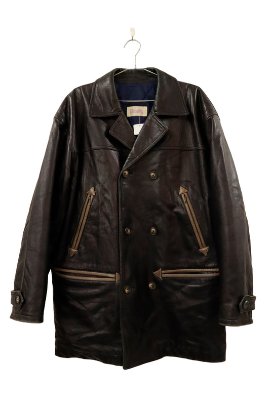 90's leather car coat / U-［2601-001］