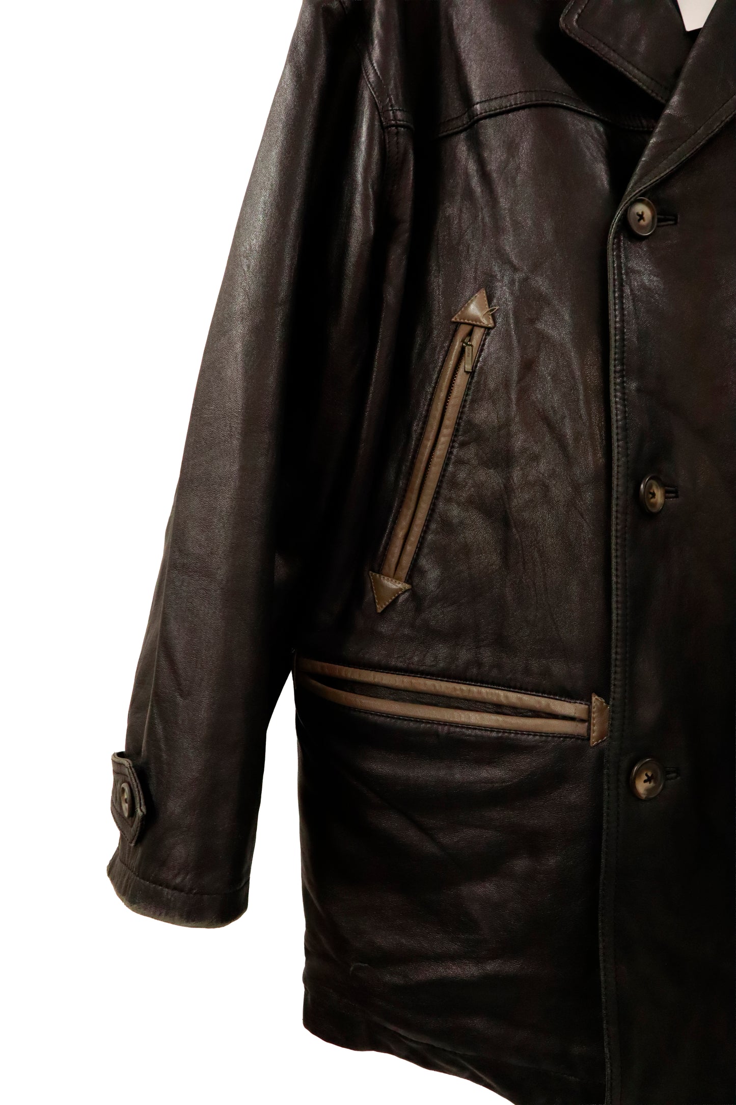 90's leather car coat / U-［2601-001］