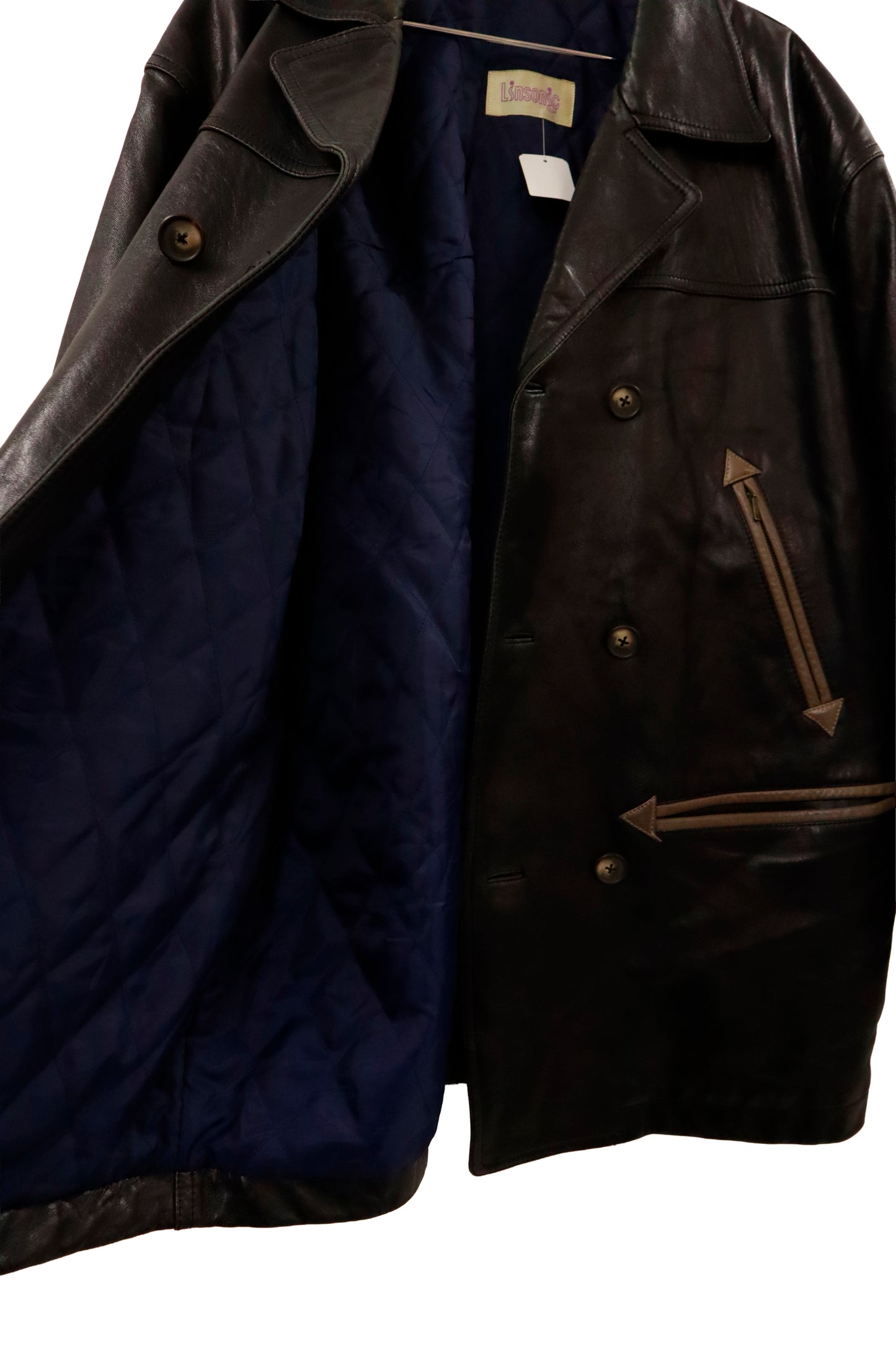 90's leather car coat / U-［2601-001］