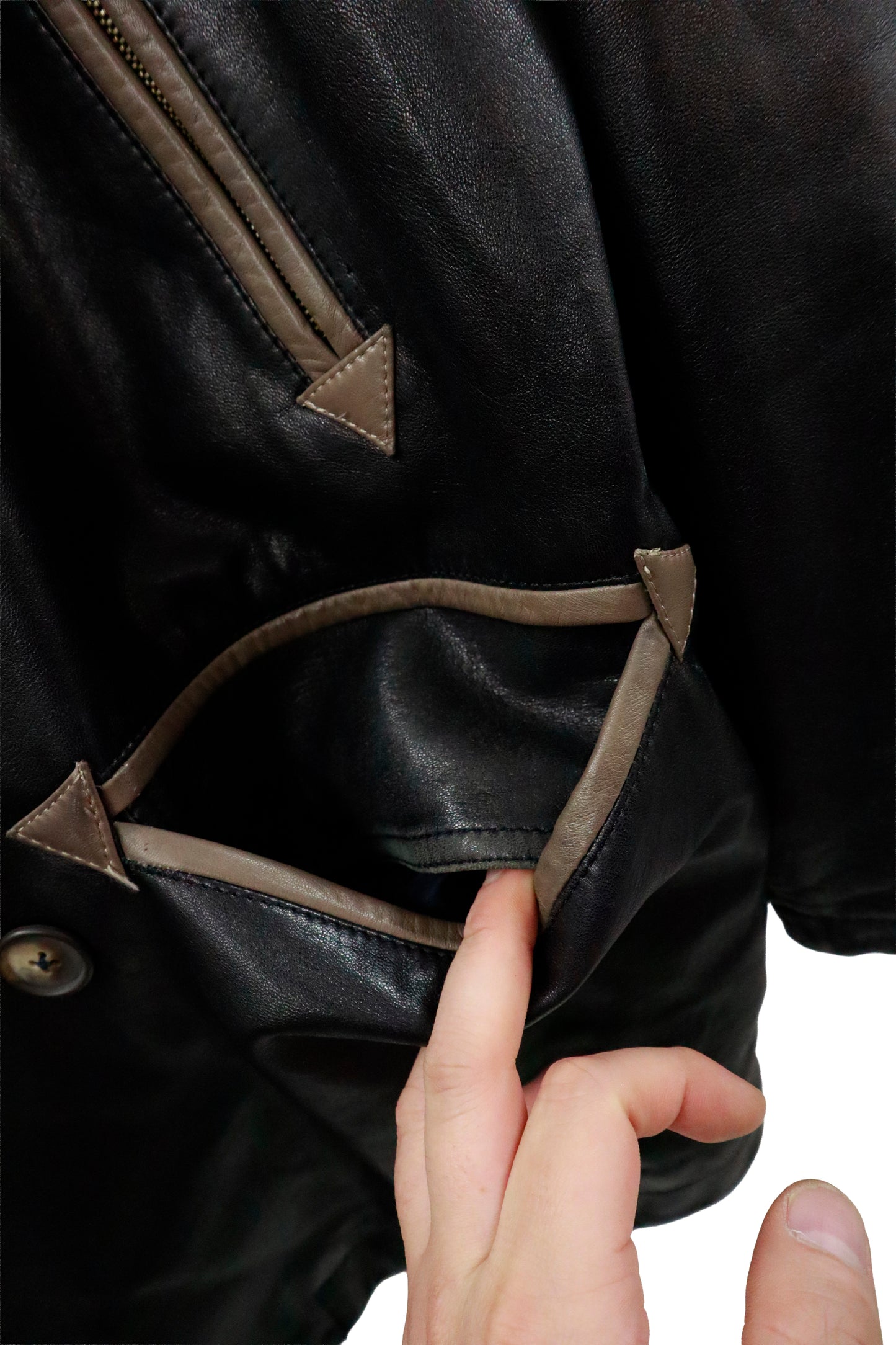 90's leather car coat / U-［2601-001］