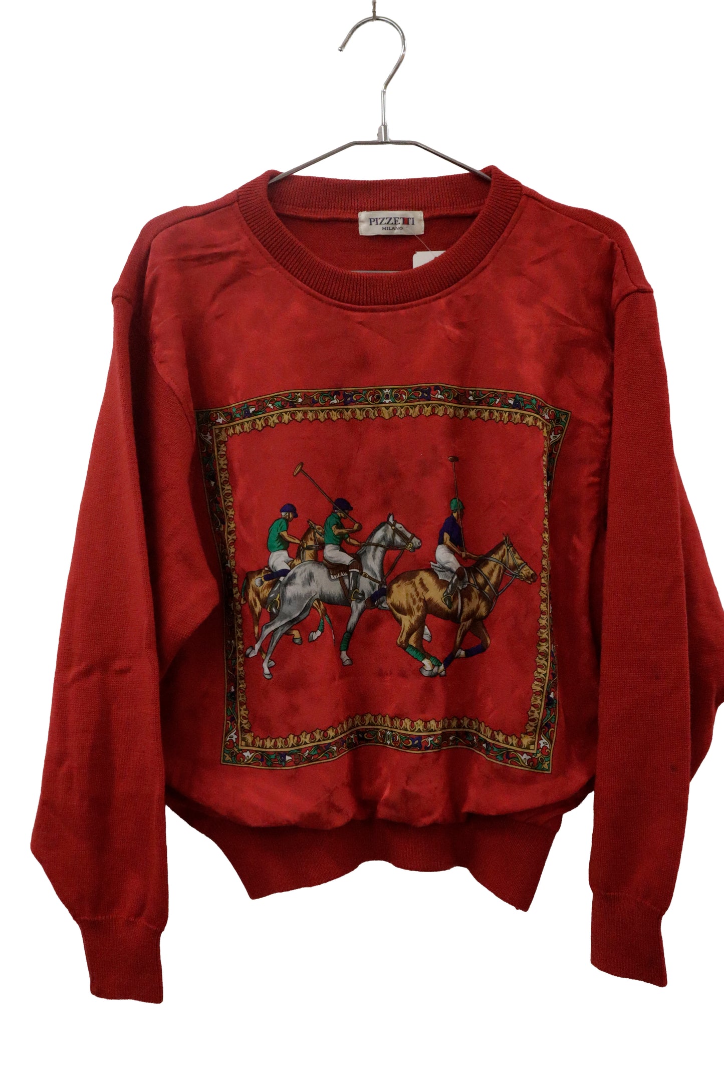 80's silk × knit docking tops / U-［2601-009］