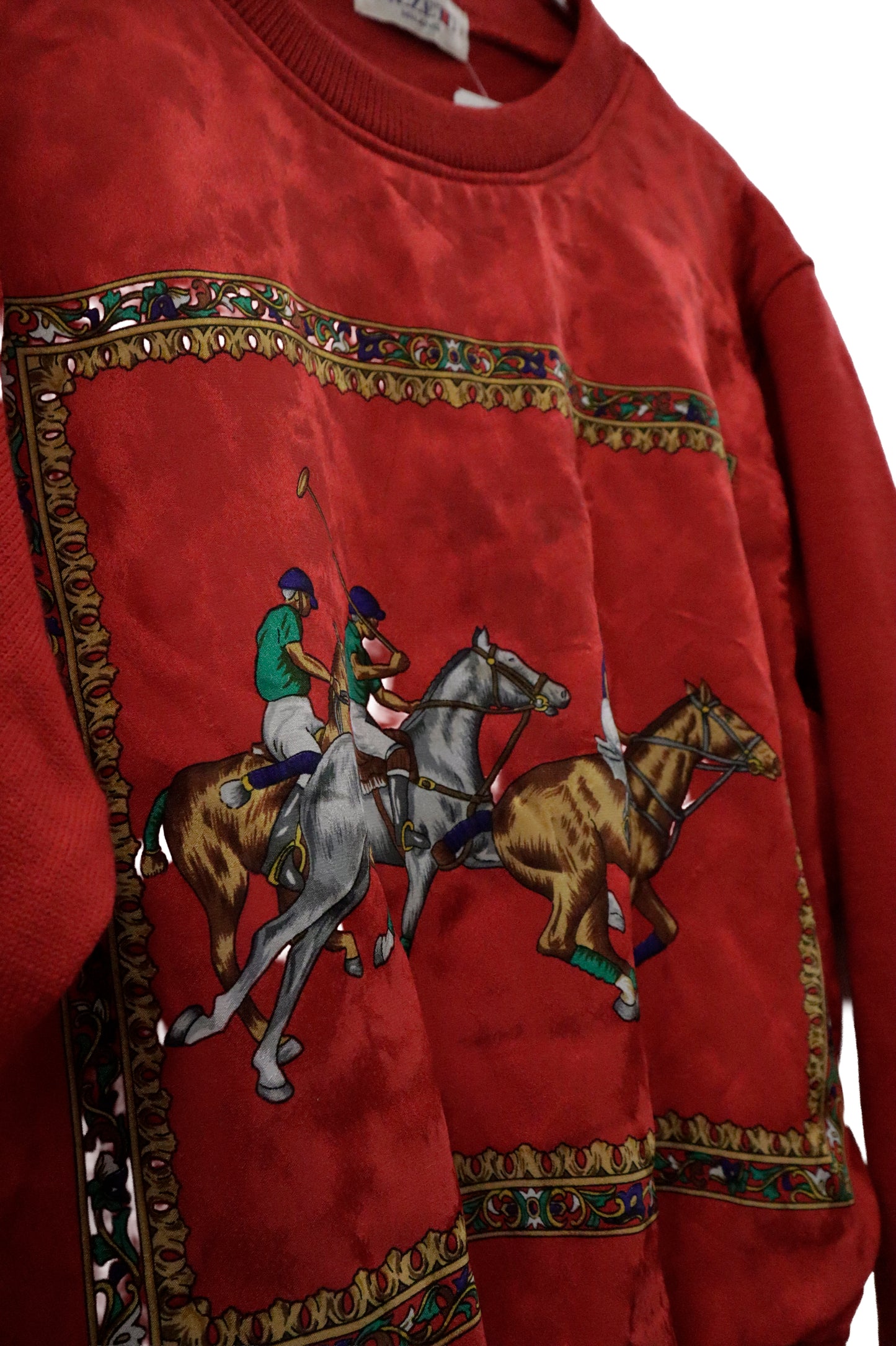 80's silk × knit docking tops / U-［2601-009］