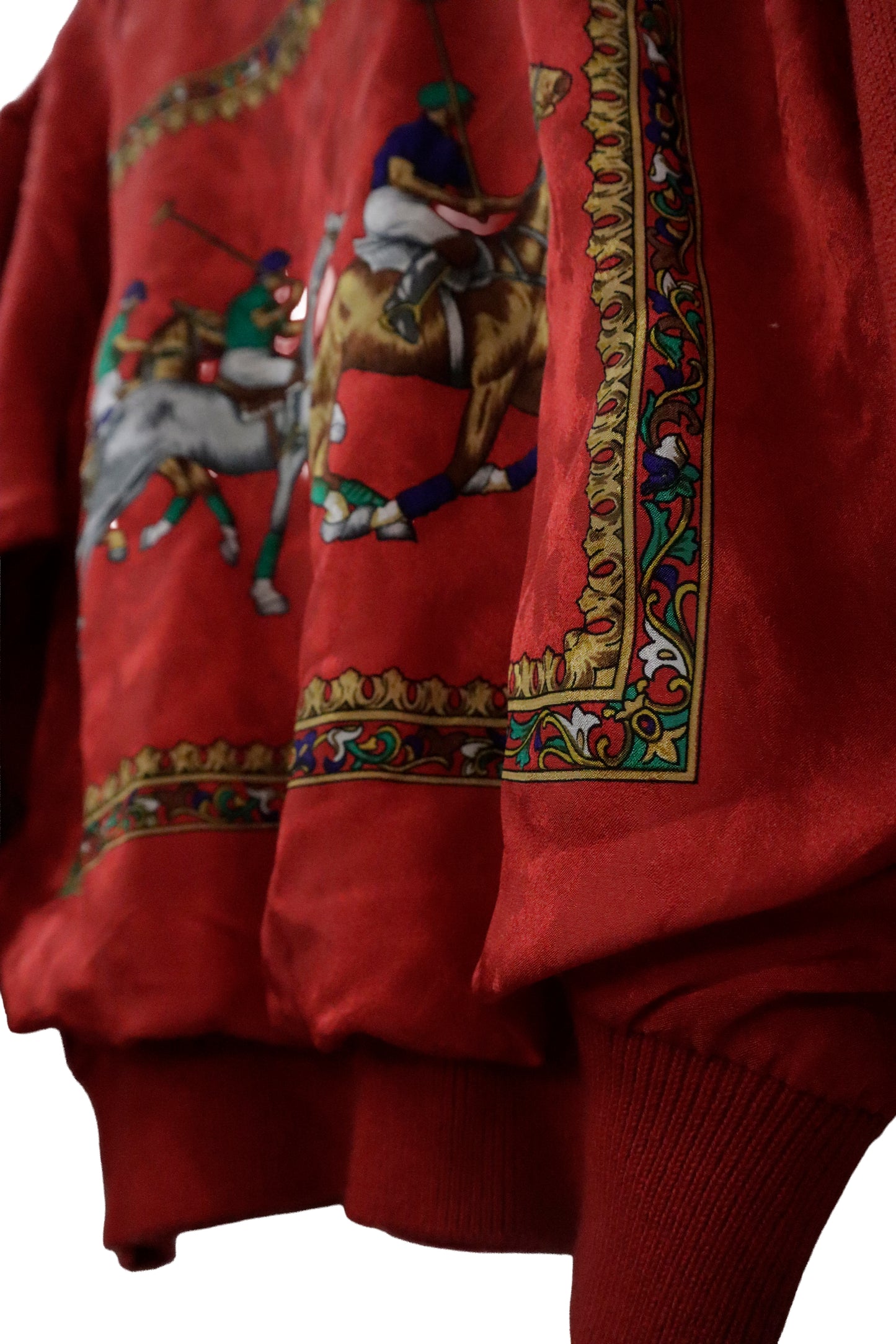 80's silk × knit docking tops / U-［2601-009］