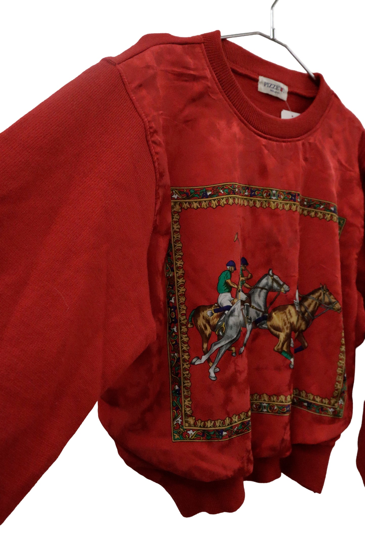 80's silk × knit docking tops / U-［2601-009］