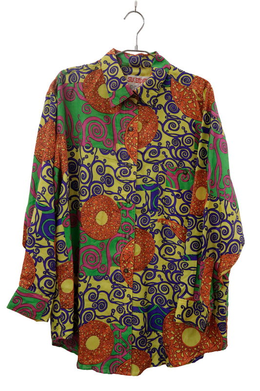80’s silk shirt / NV-［2601-025］