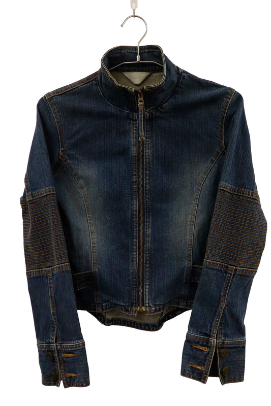 stand collar denim jacket / U-［2601-023］