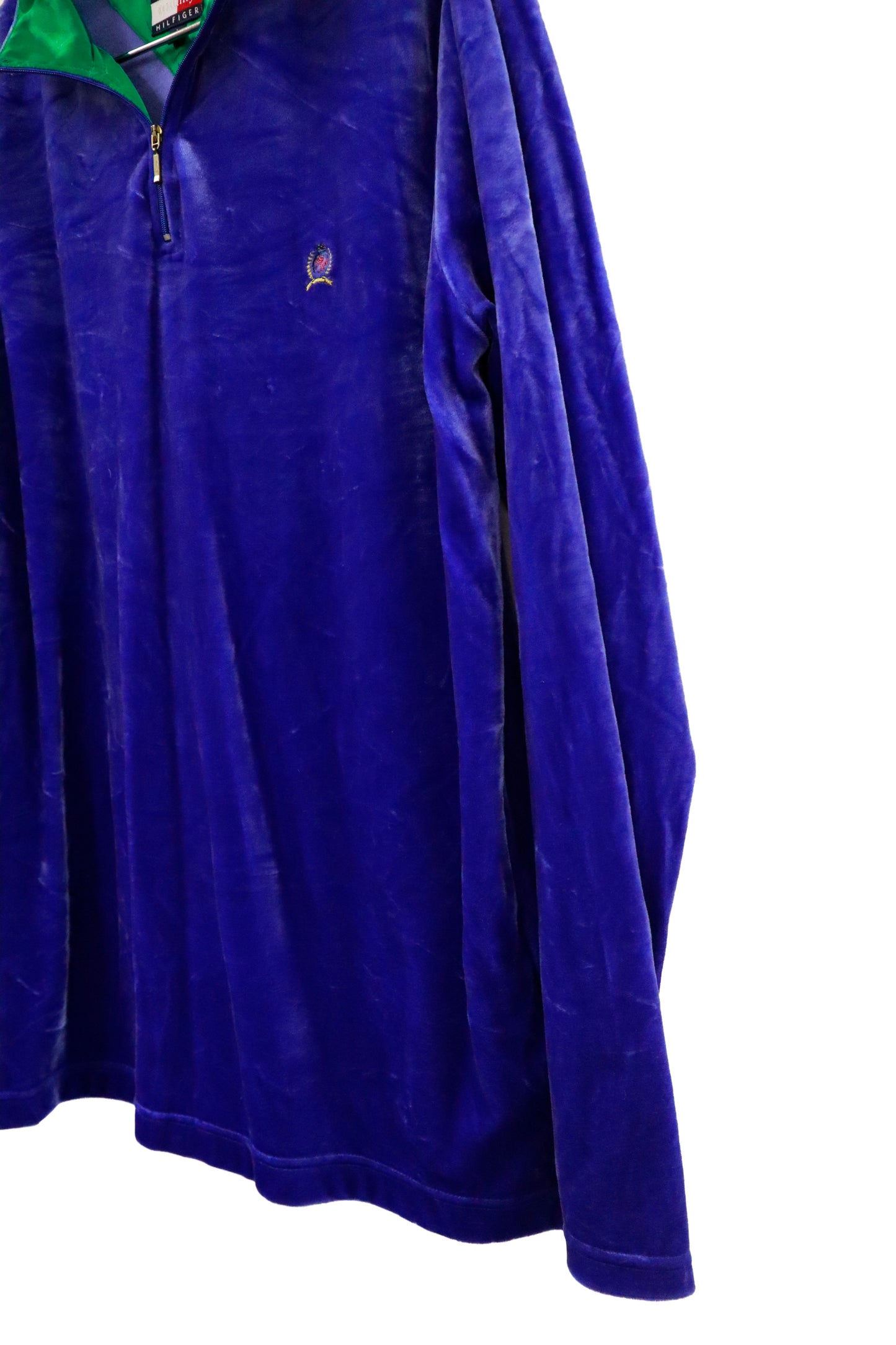 90's TOMMY HILFIGER velor tops /NV-［2601-041］