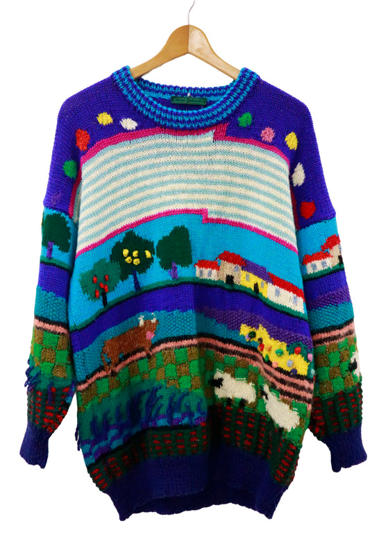 80's knit sweater / NV-［2601-054］