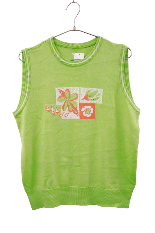 knit vest tops / U-［2601B-002］