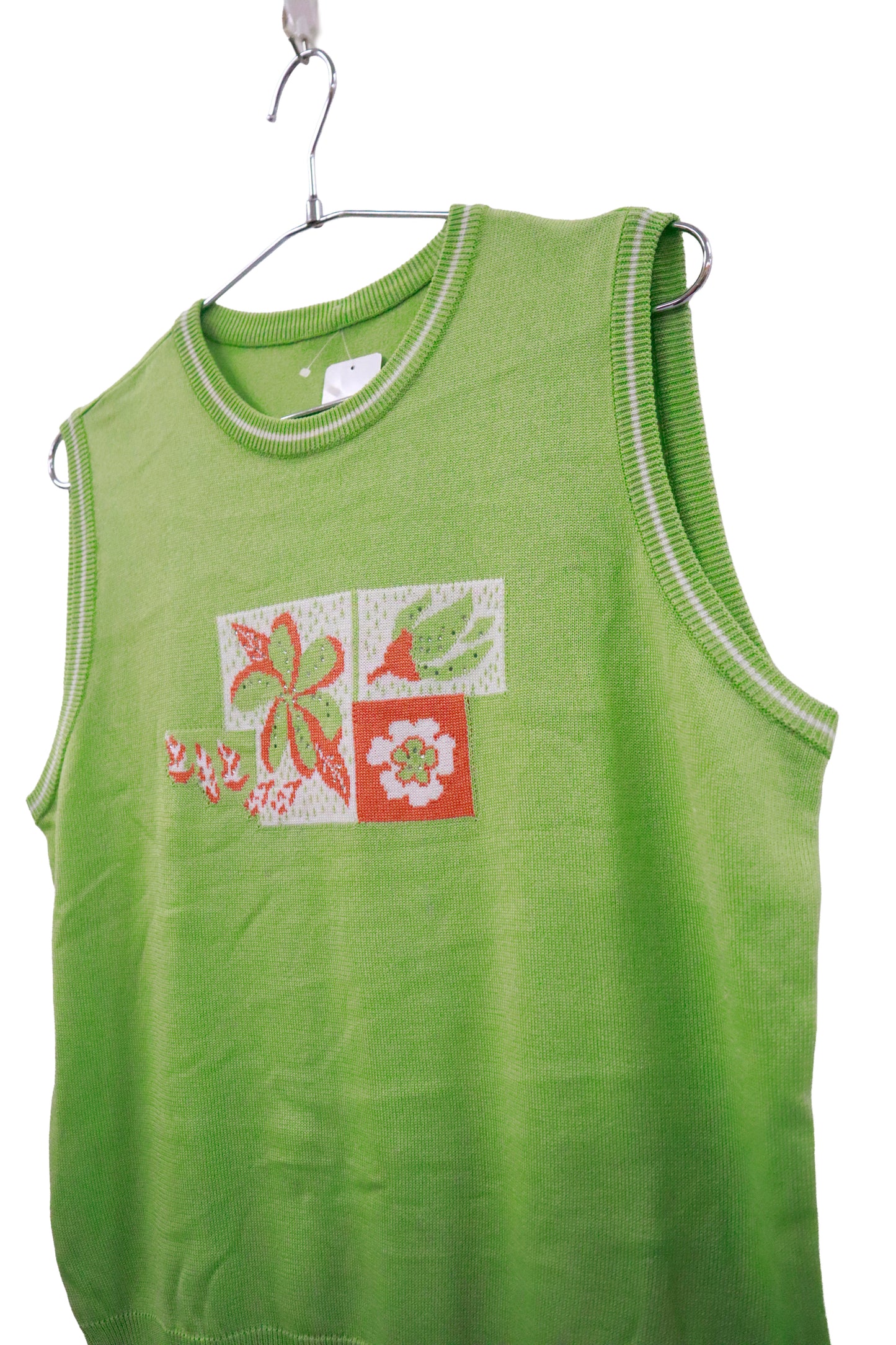 knit vest tops / U-［2601B-002］