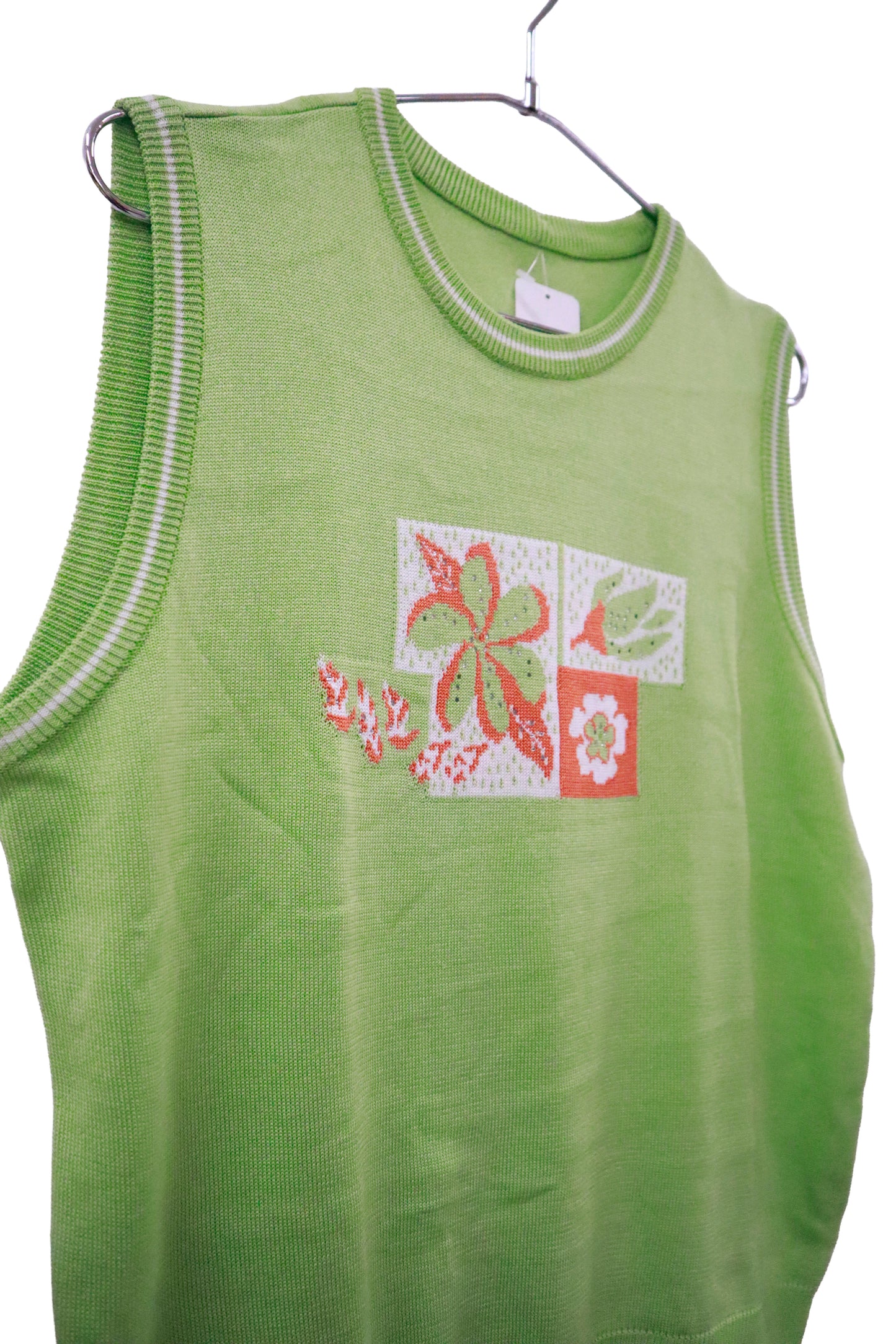 knit vest tops / U-［2601B-002］