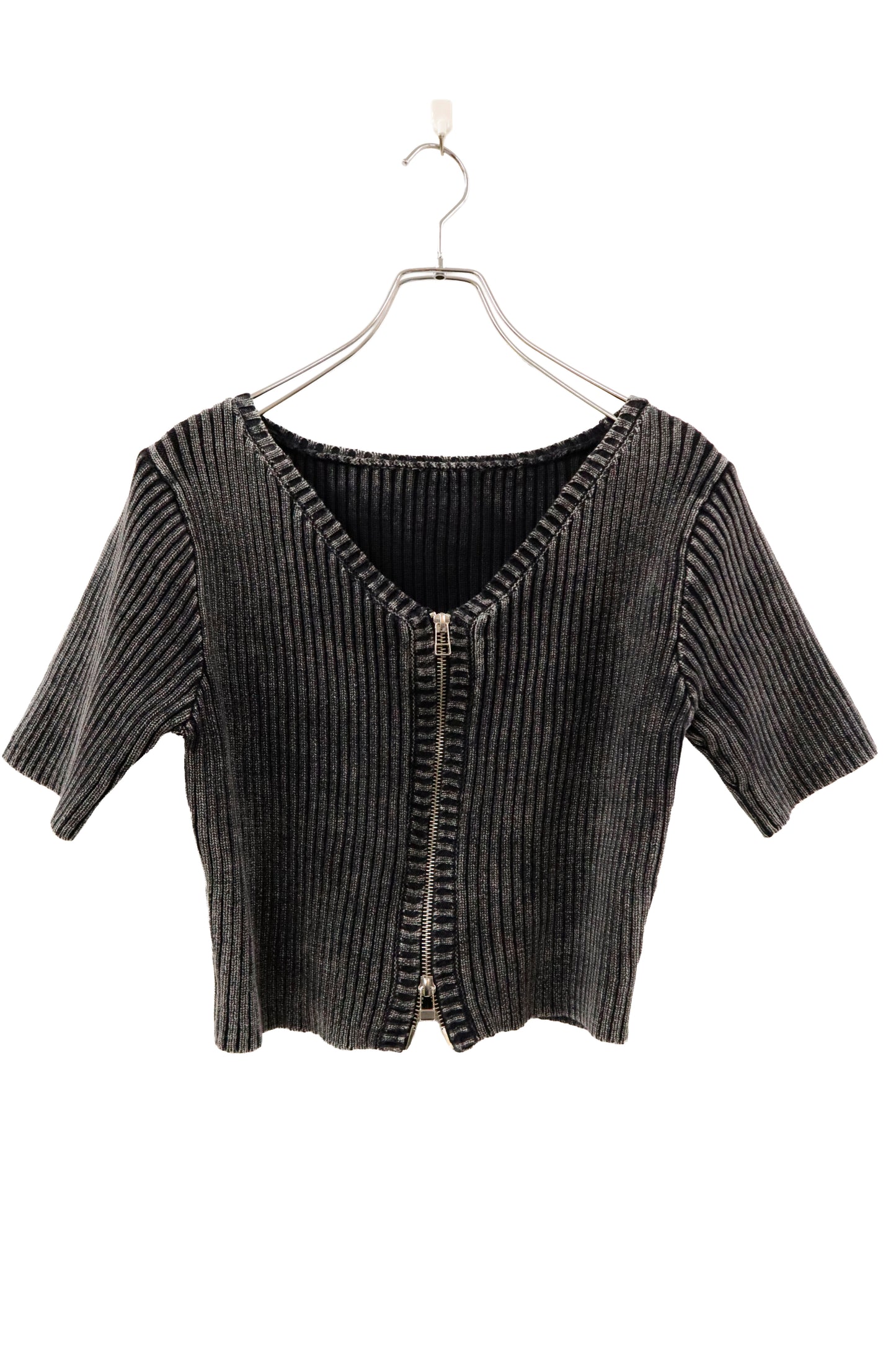 rib knit half sleeve /U-［2601-047］