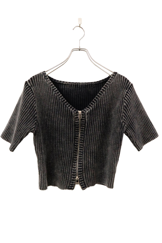 rib knit half sleeve /U-［2601-047］