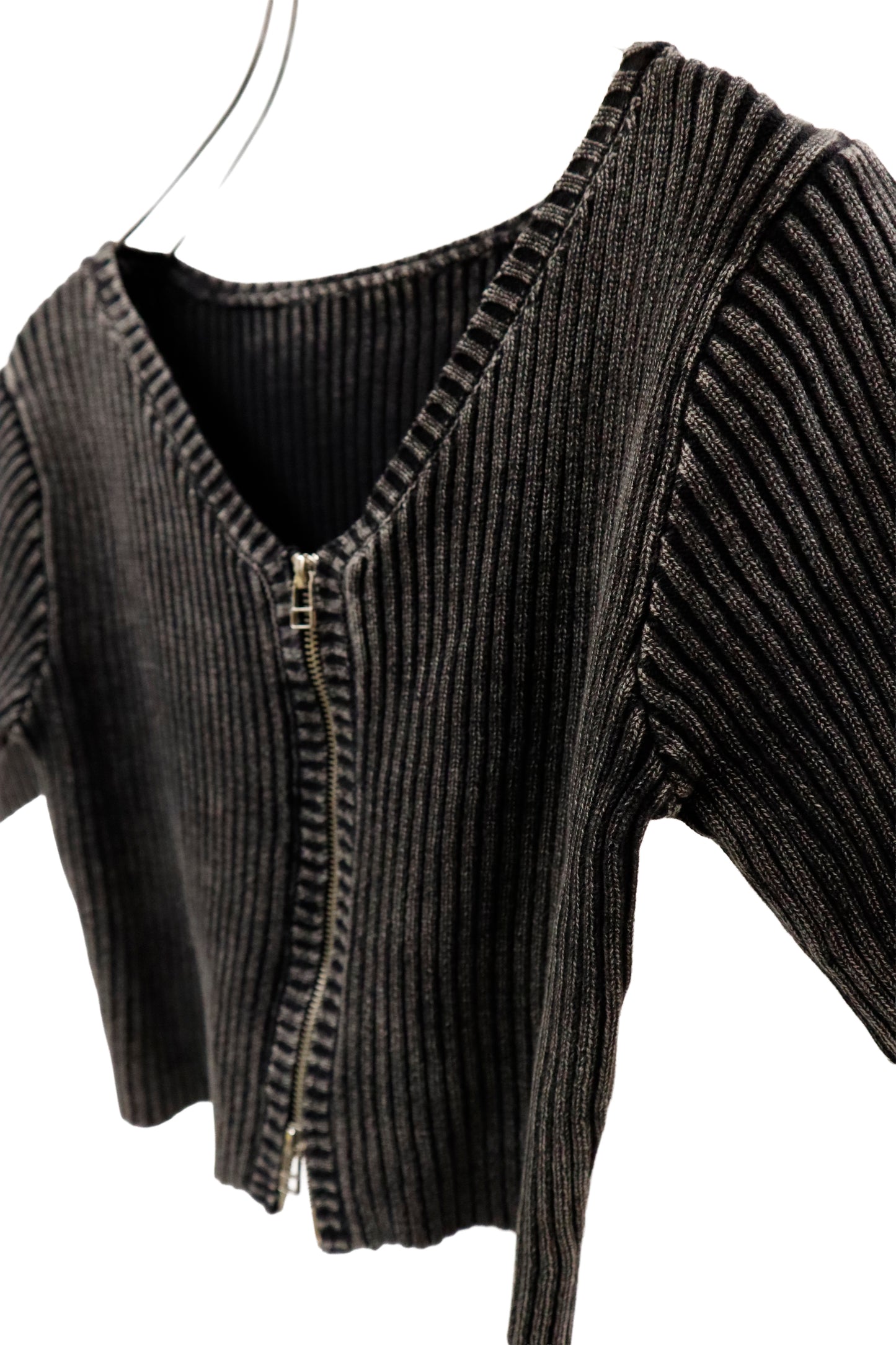 rib knit half sleeve /U-［2601-047］