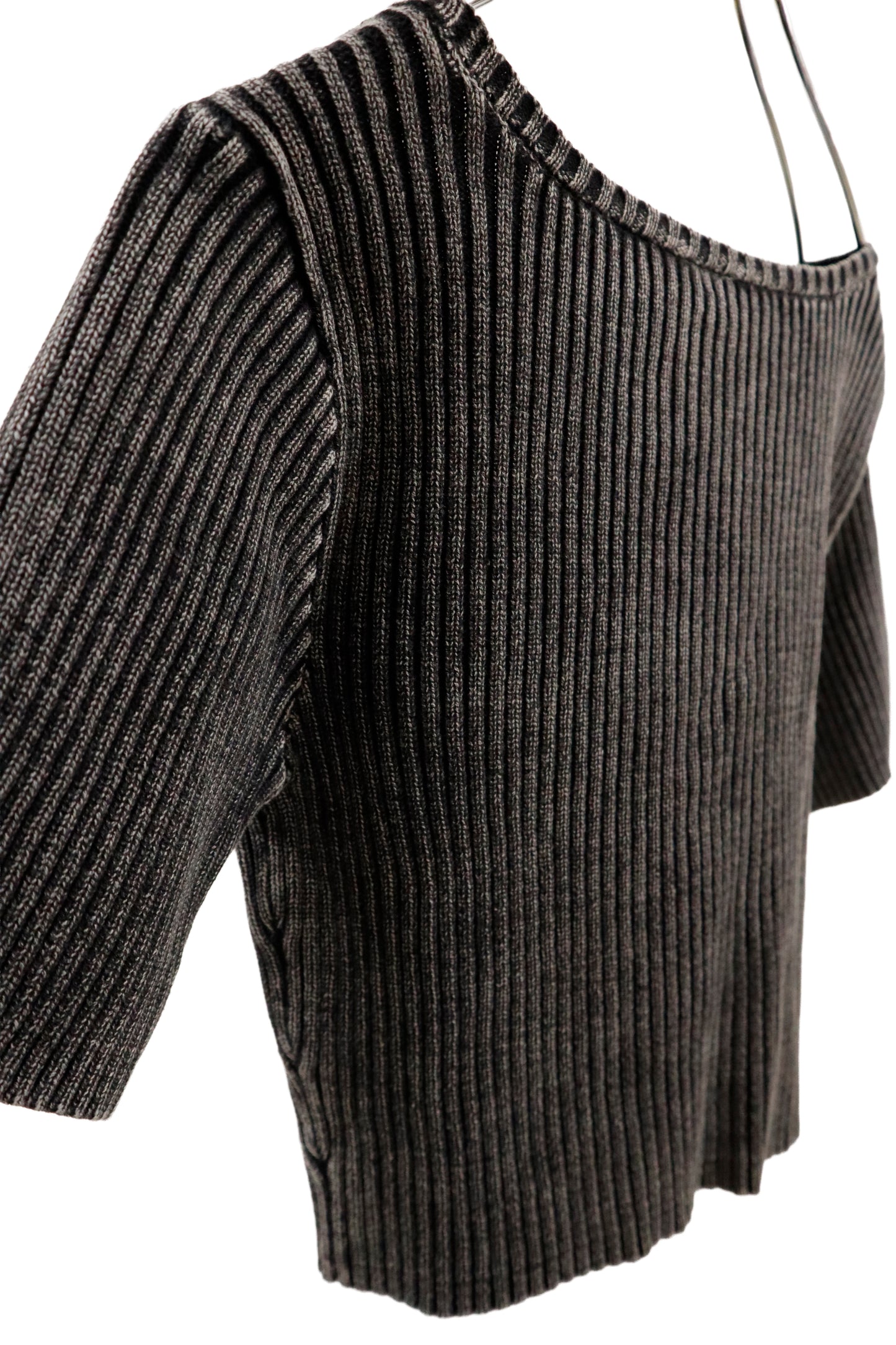 rib knit half sleeve /U-［2601-047］