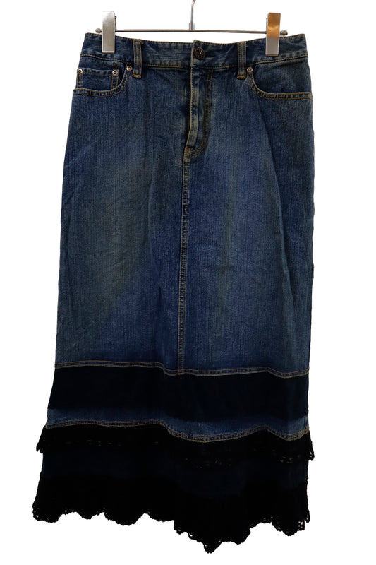 denim tight long skirt /U-［2601-054］