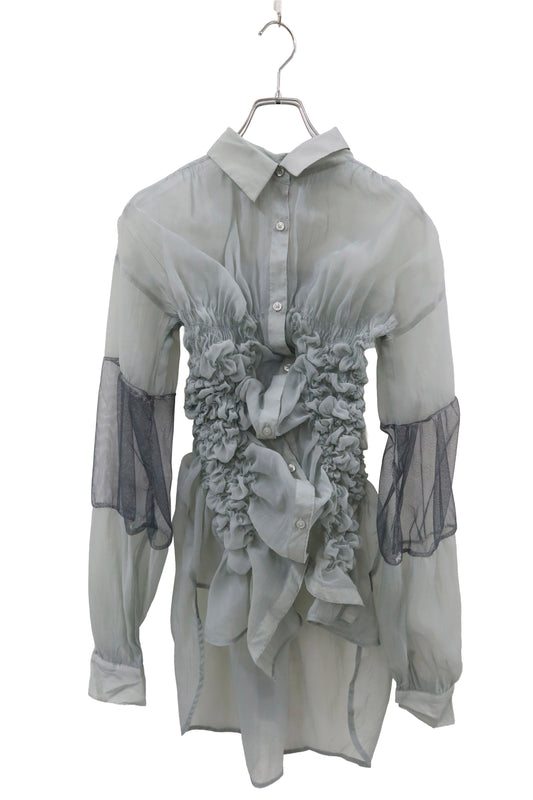 KUSHA KUSHA PLAN/see-trough-shirt /RM-［2601-062］