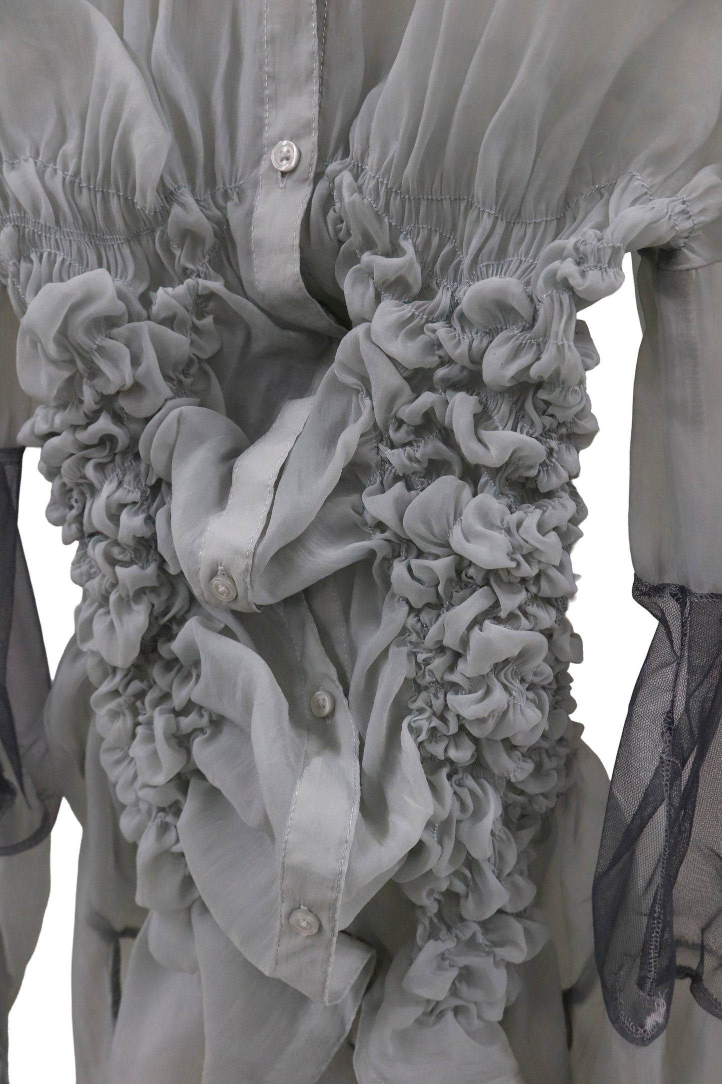 KUSHA KUSHA PLAN/see-trough-shirt /RM-［2601-062］