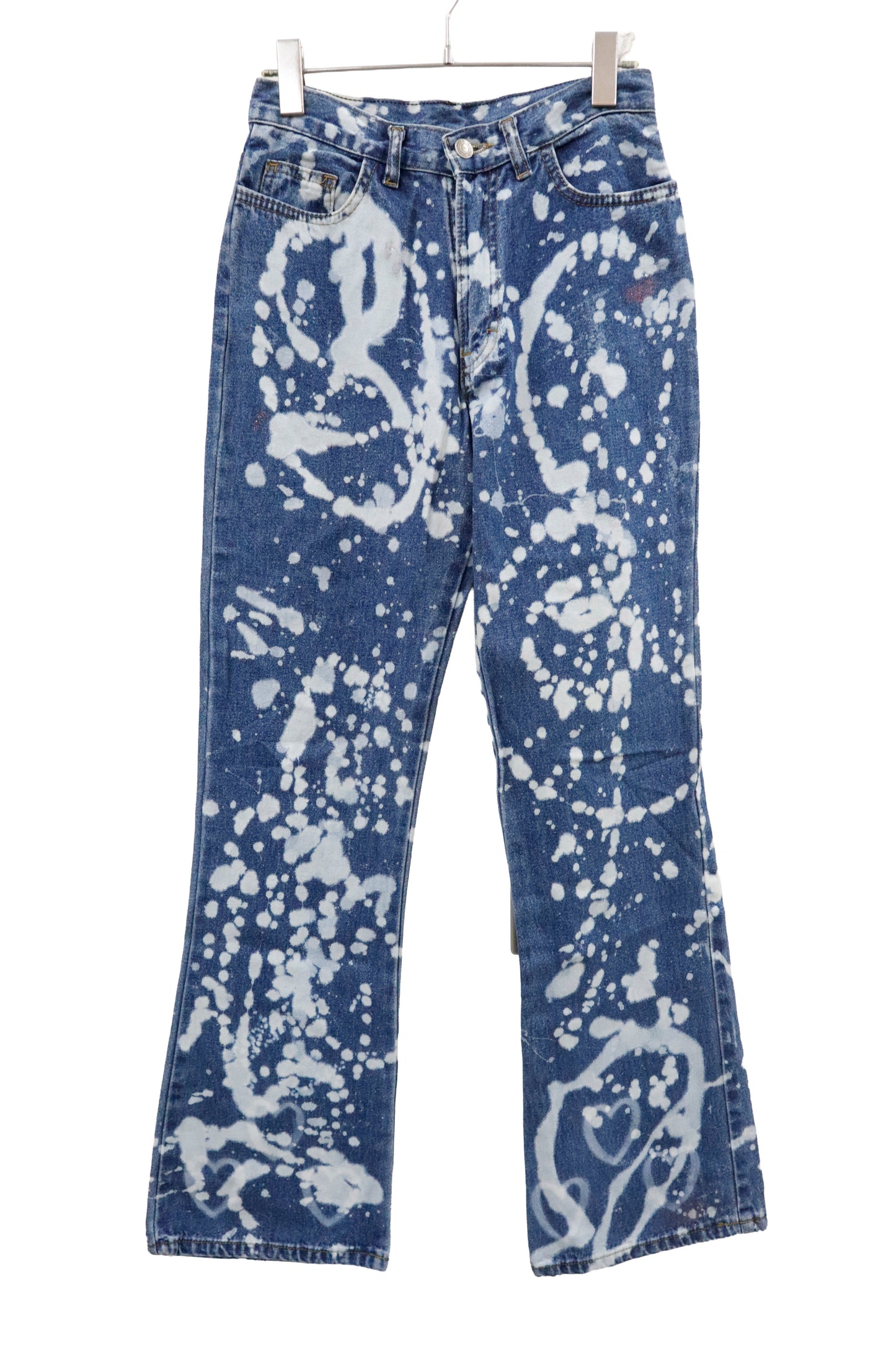 Bleached flare denim pants/U-［2602-009］