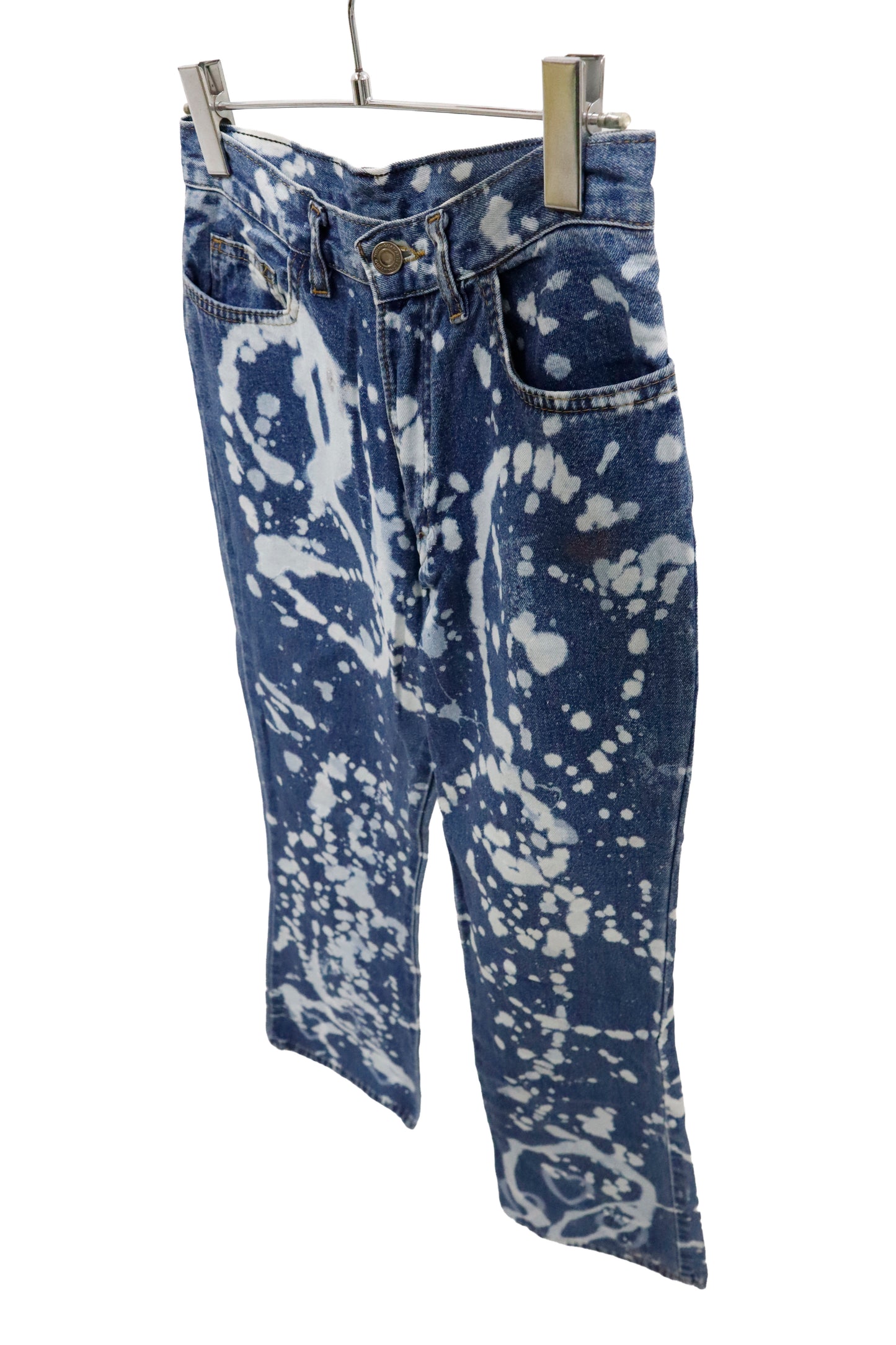 Bleached flare denim pants/U-［2602-009］