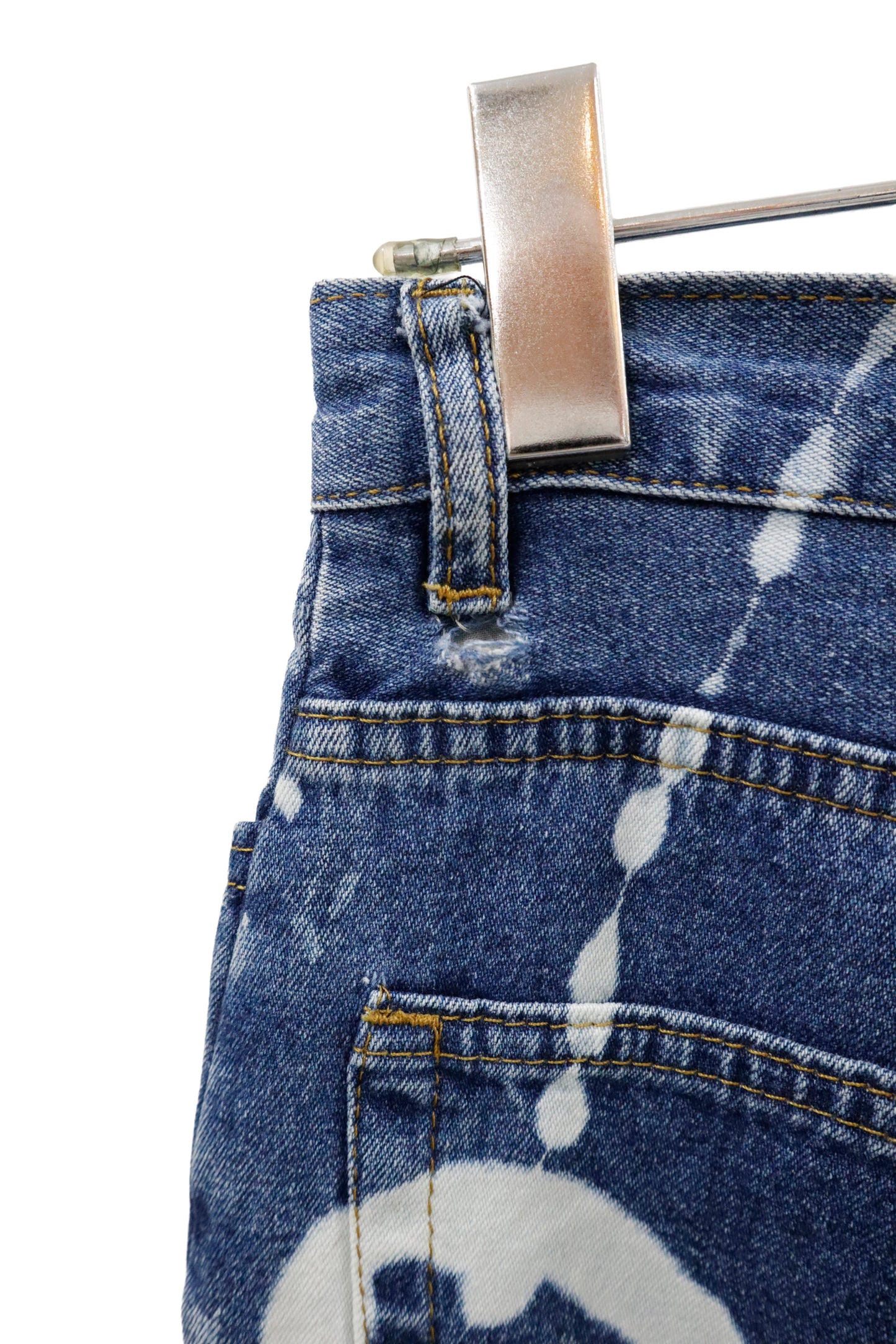 Bleached flare denim pants/U-［2602-009］