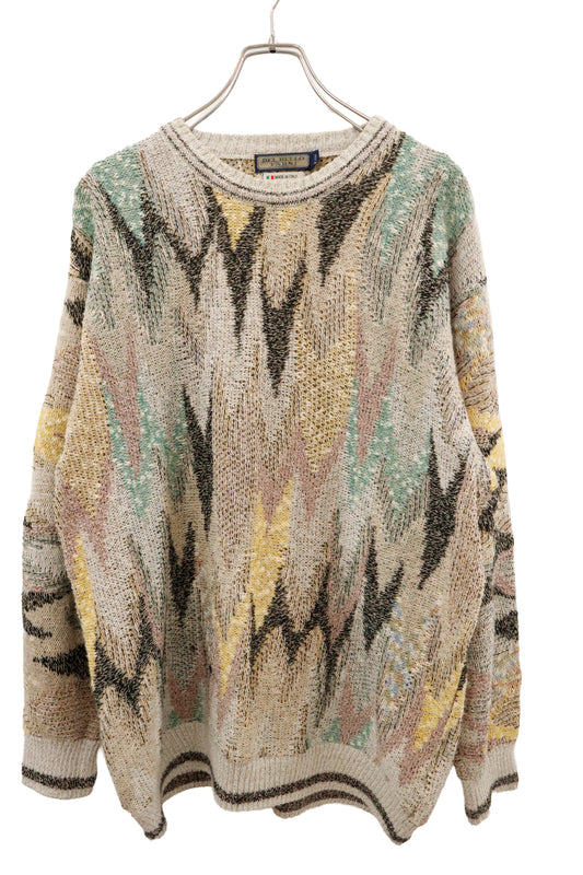 Abstract Pattern Knit Sweater/U-［2602-025］